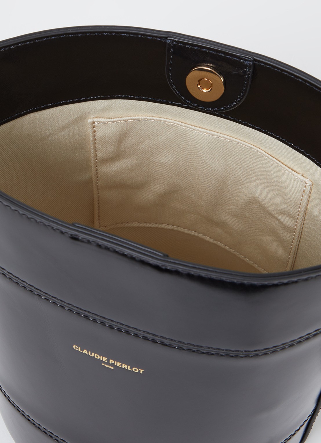 Claudie Pierlot Solveig crossbodytas van kalfsleer - detail 2 zwart