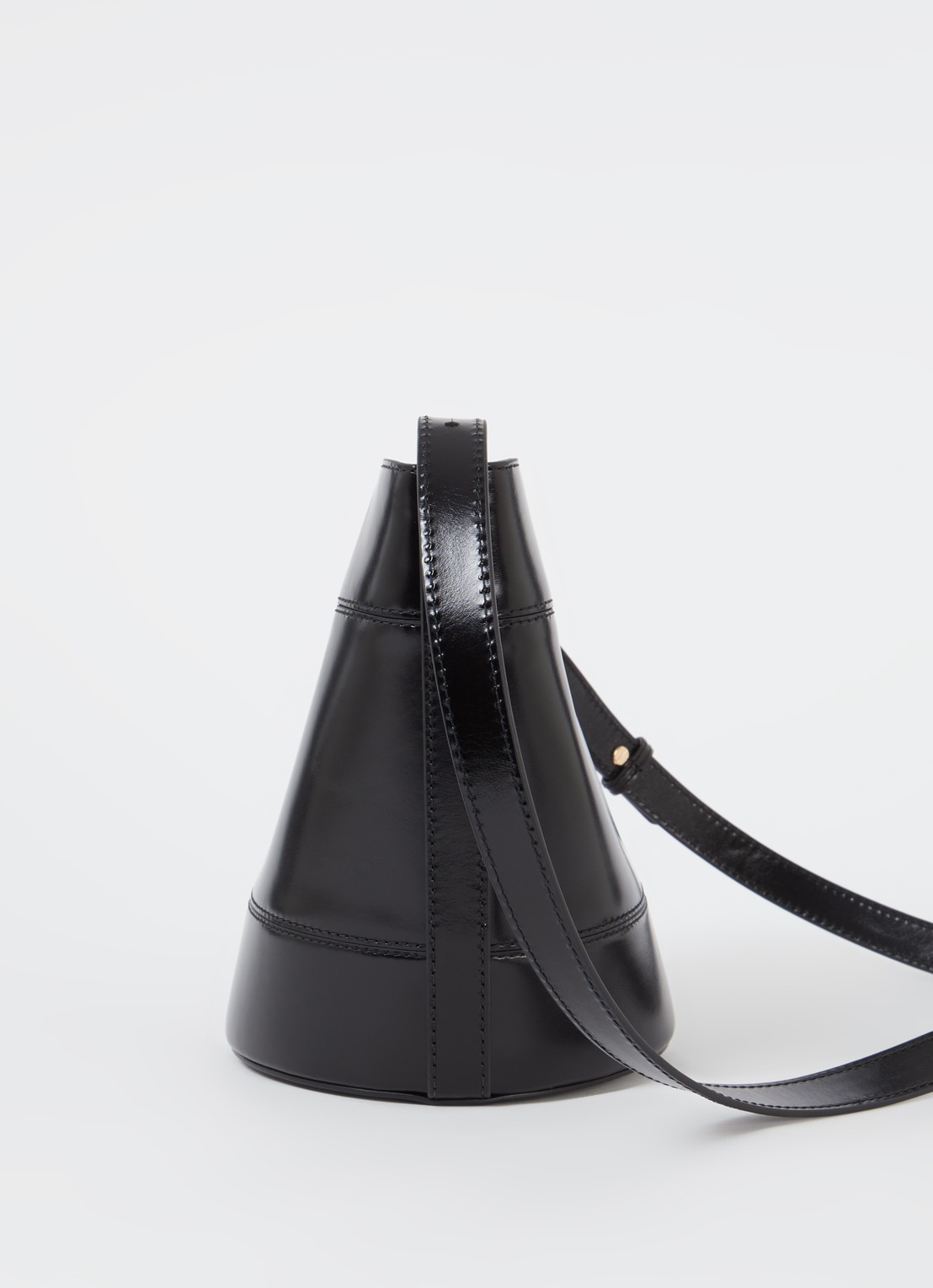Claudie Pierlot Solveig crossbodytas van kalfsleer - detail 3 zwart