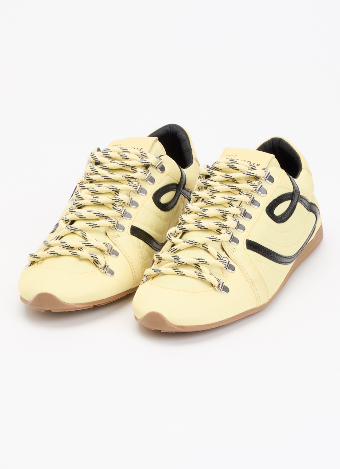 Claudie Pierlot Swing sneaker met details van kalfsleer - detail 3 citroengeel