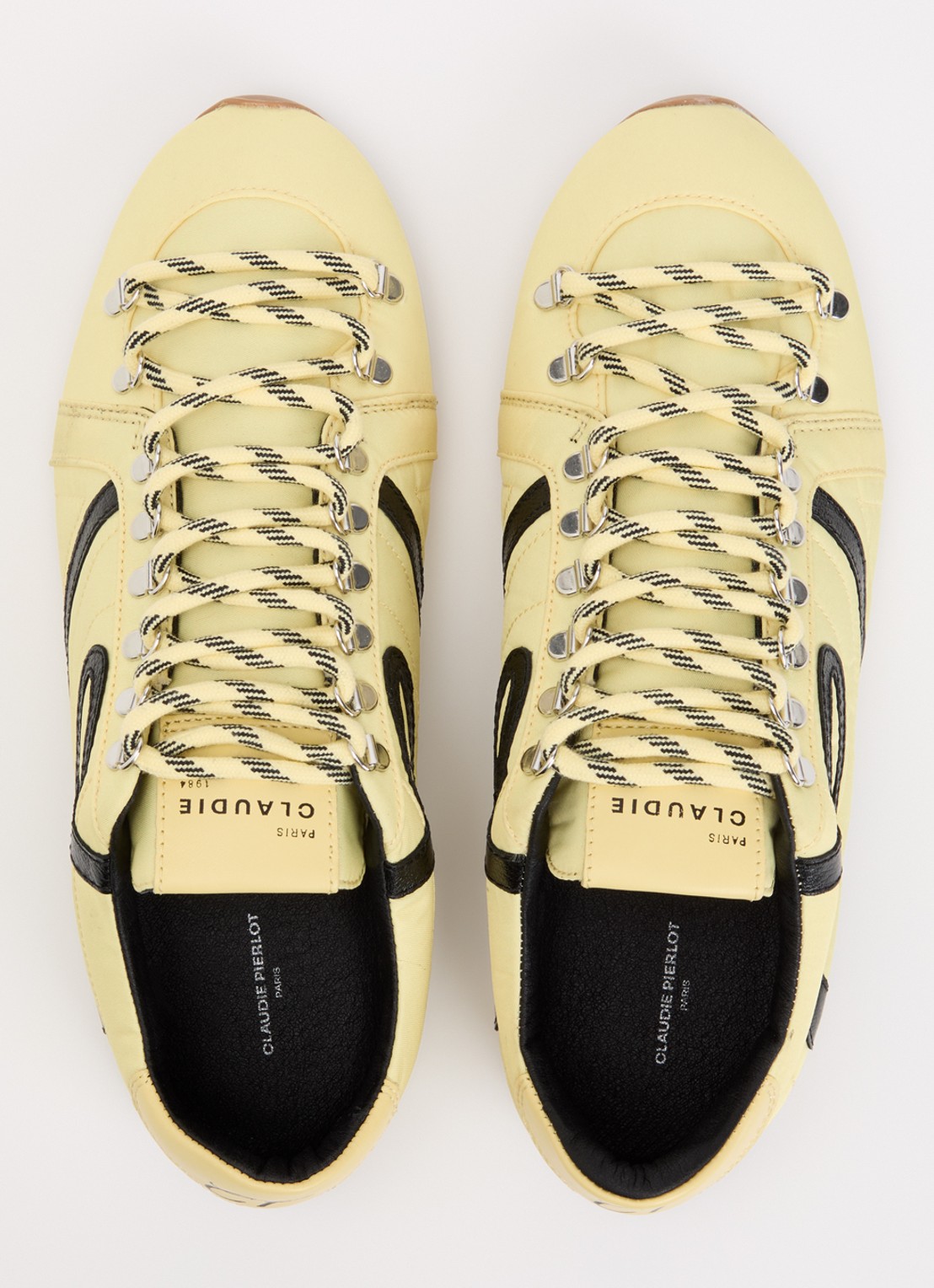 Claudie Pierlot Swing sneaker met details van kalfsleer - detail 4 citroengeel