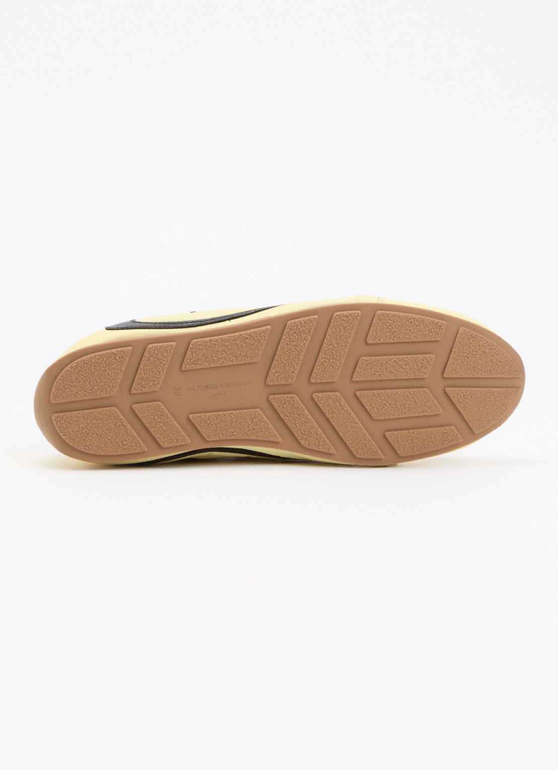 Claudie Pierlot Swing sneaker met details van kalfsleer - detail 5 citroengeel