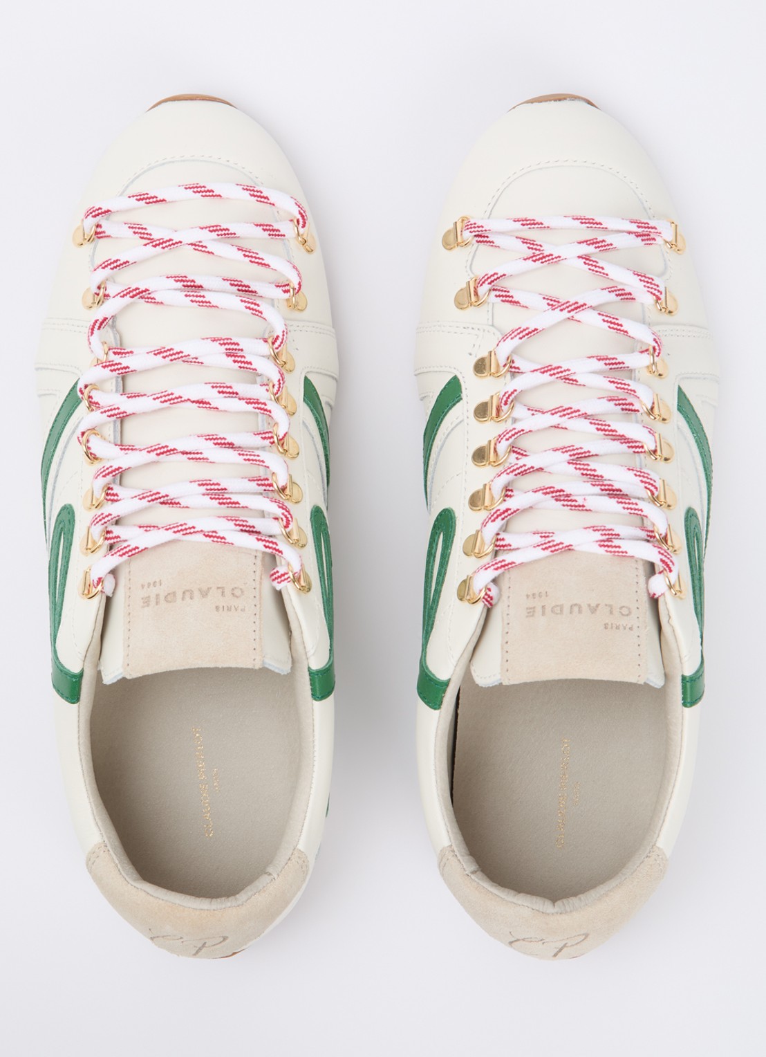 Claudie Pierlot Swing sneaker van kalfsleer met logo - detail 4 gebroken wit