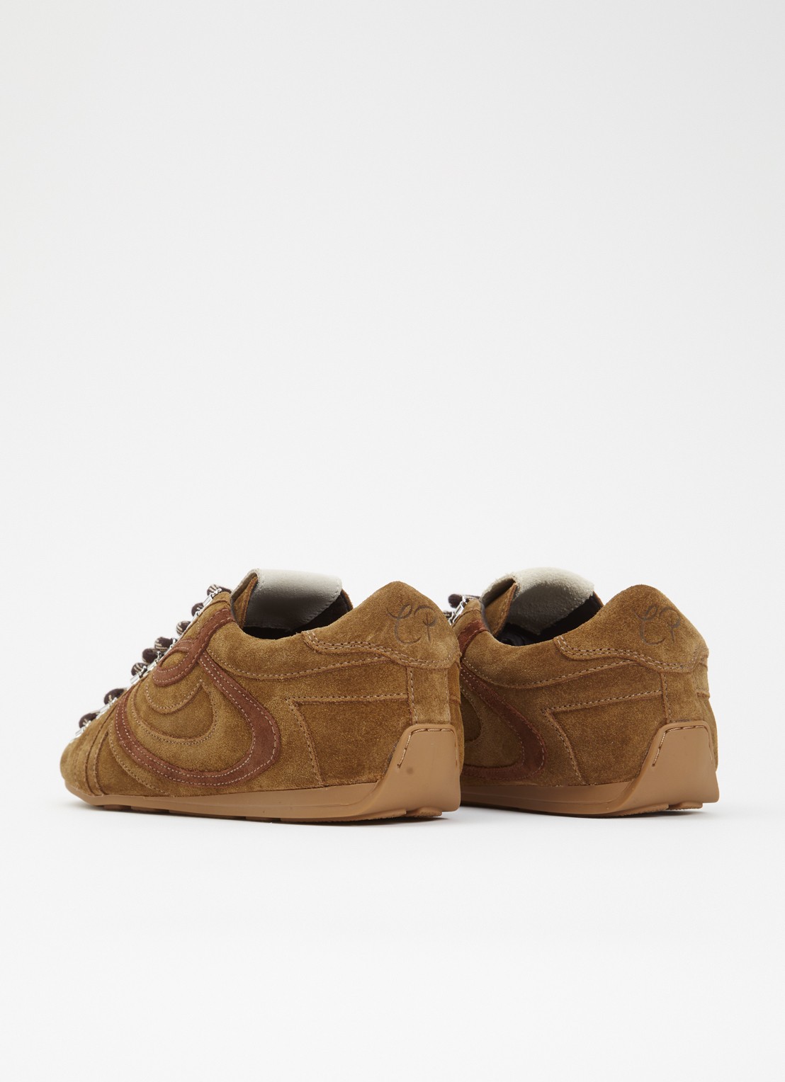 Claudie Pierlot Swing sneaker van suède met logo - achterkant 5 bruin