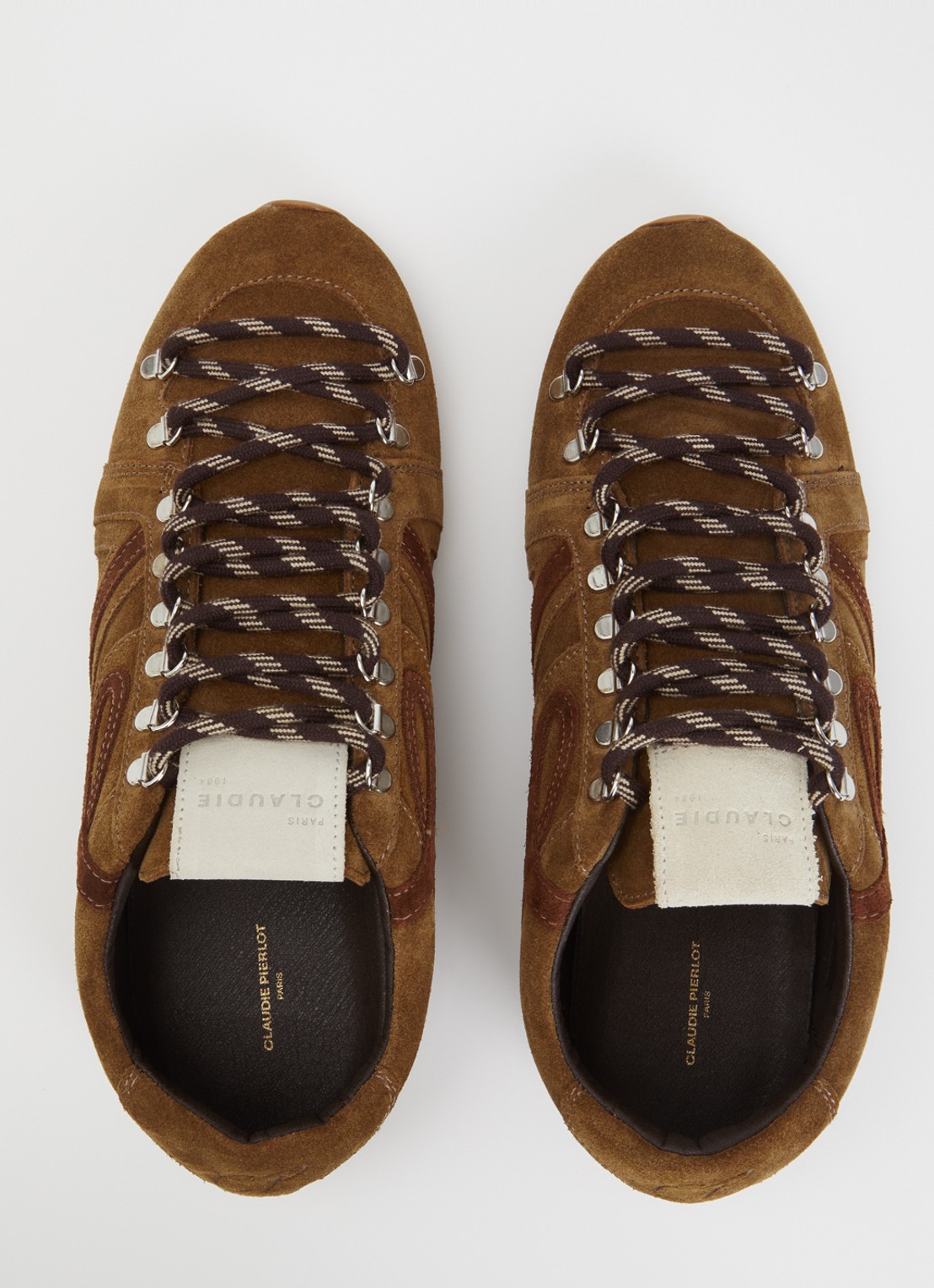 Claudie Pierlot Swing sneaker van suède met logo - detail 2 bruin