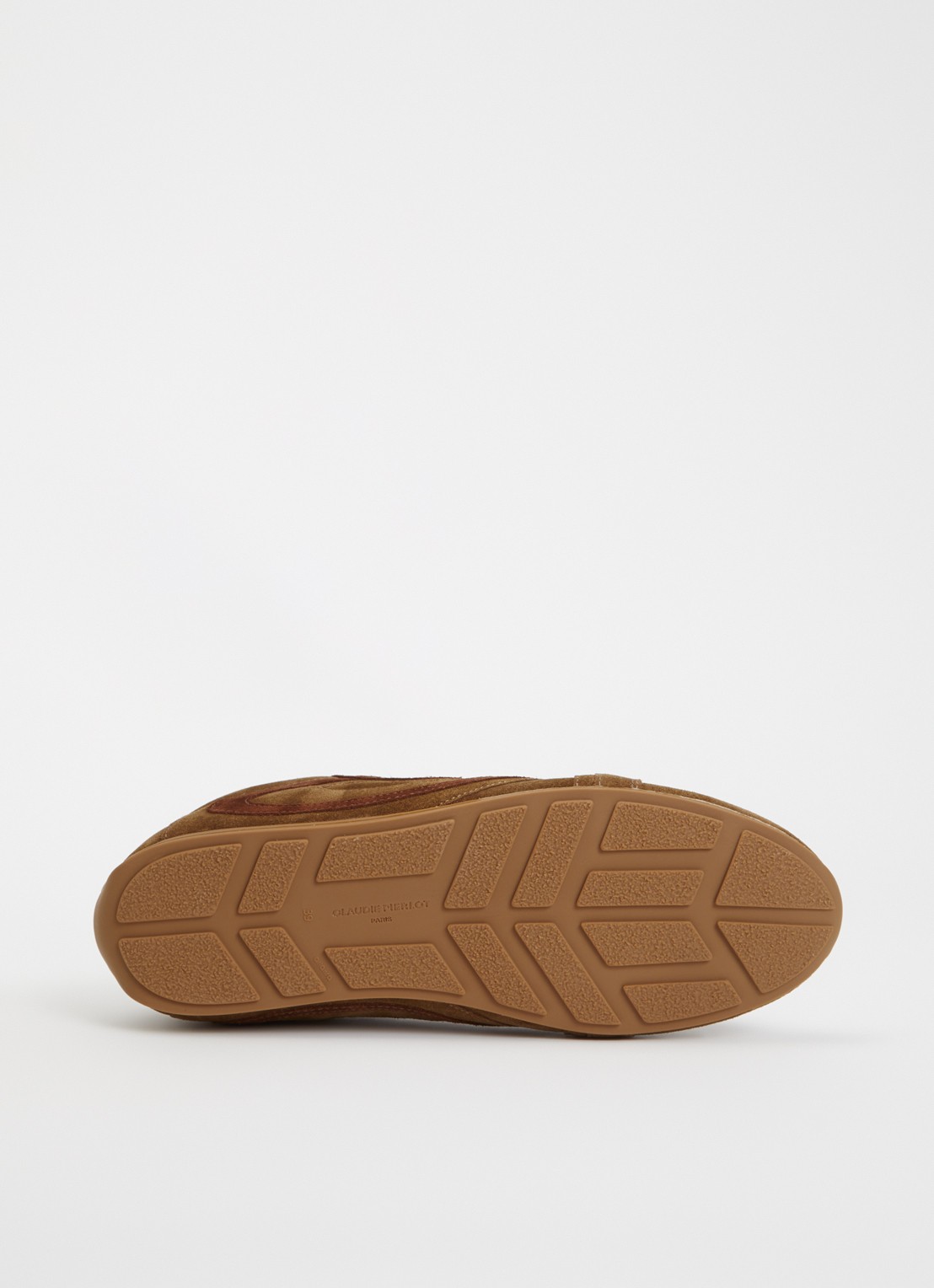 Claudie Pierlot Swing sneaker van suède met logo - detail 3 bruin