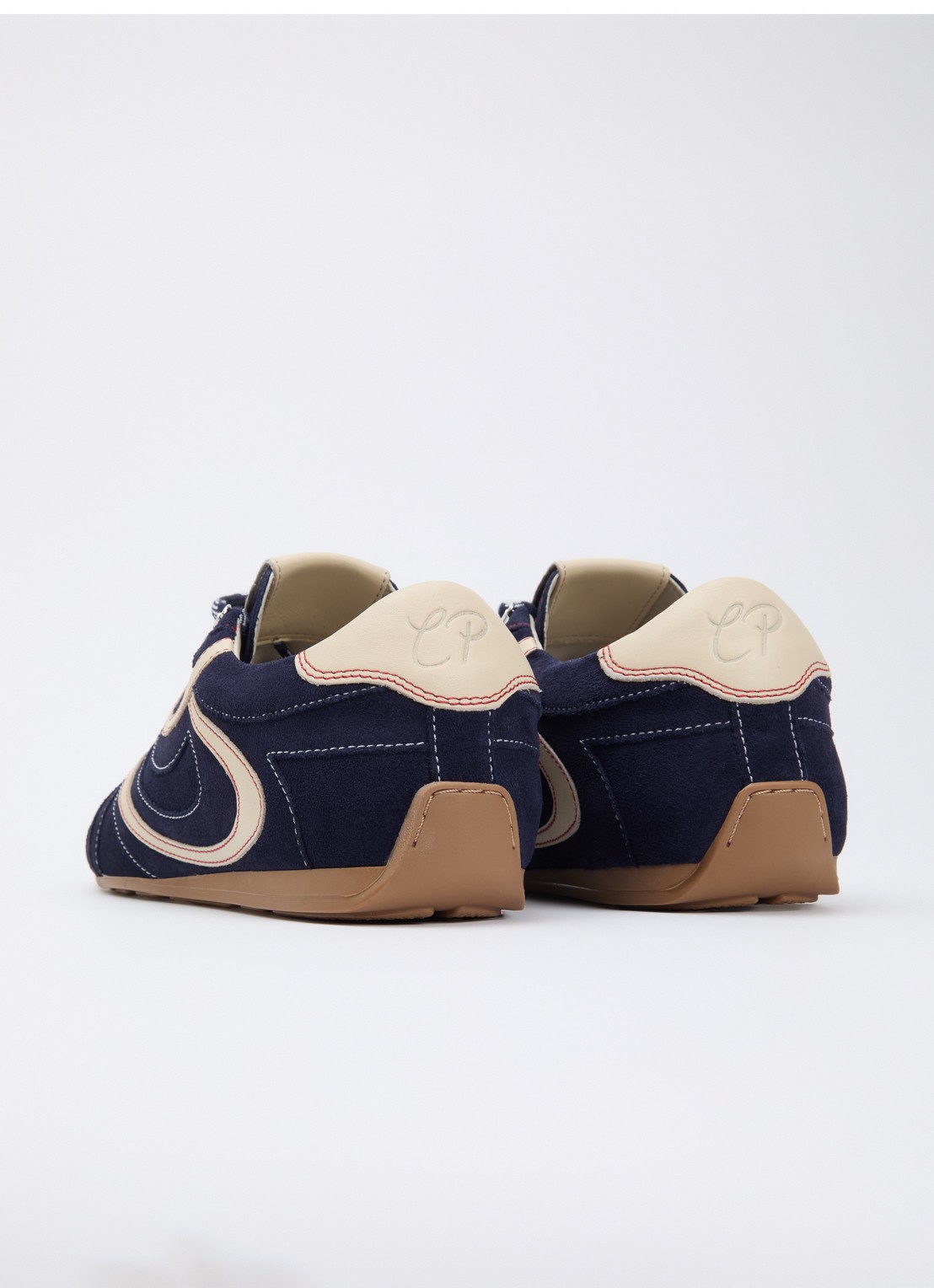 Claudie Pierlot Swing sneaker van suède - achterkant 3 donkerblauw