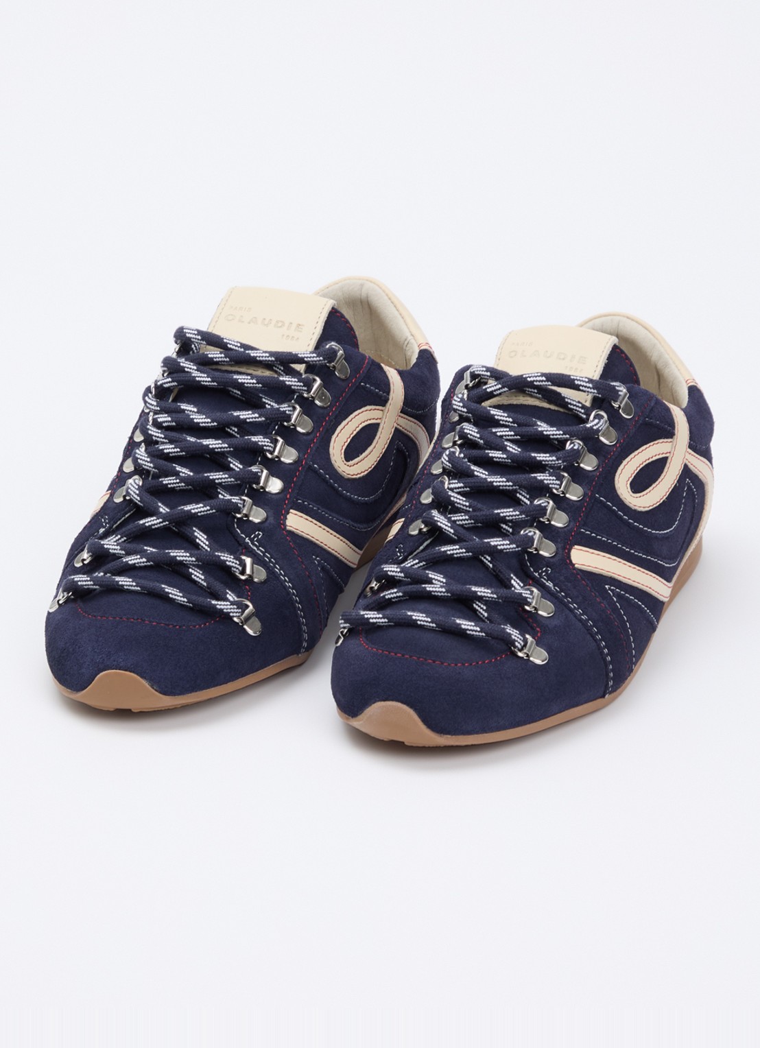 Claudie Pierlot Swing sneaker van suède - detail 5 donkerblauw