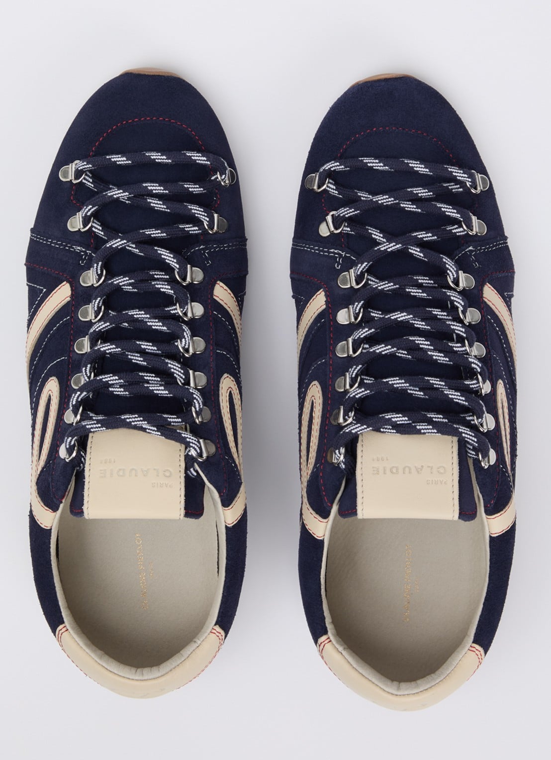 Claudie Pierlot Swing sneaker van suède - detail 6 donkerblauw