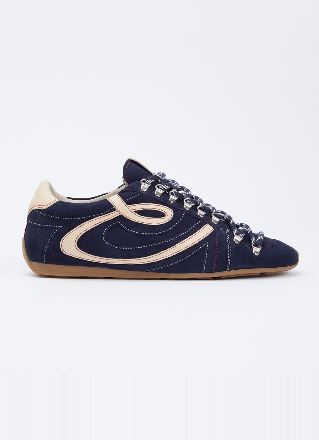 Claudie Pierlot Swing sneaker van suède - voorkant donkerblauw
