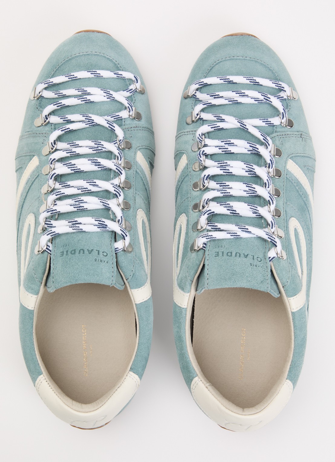 Claudie Pierlot Swing sneaker van suède - detail 6 lichtblauw
