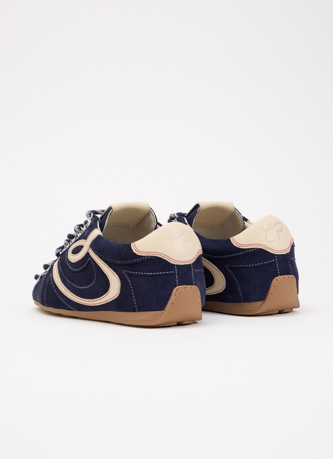 Claudie Pierlot Swing sneaker van suède - achterkant 4 donkerblauw