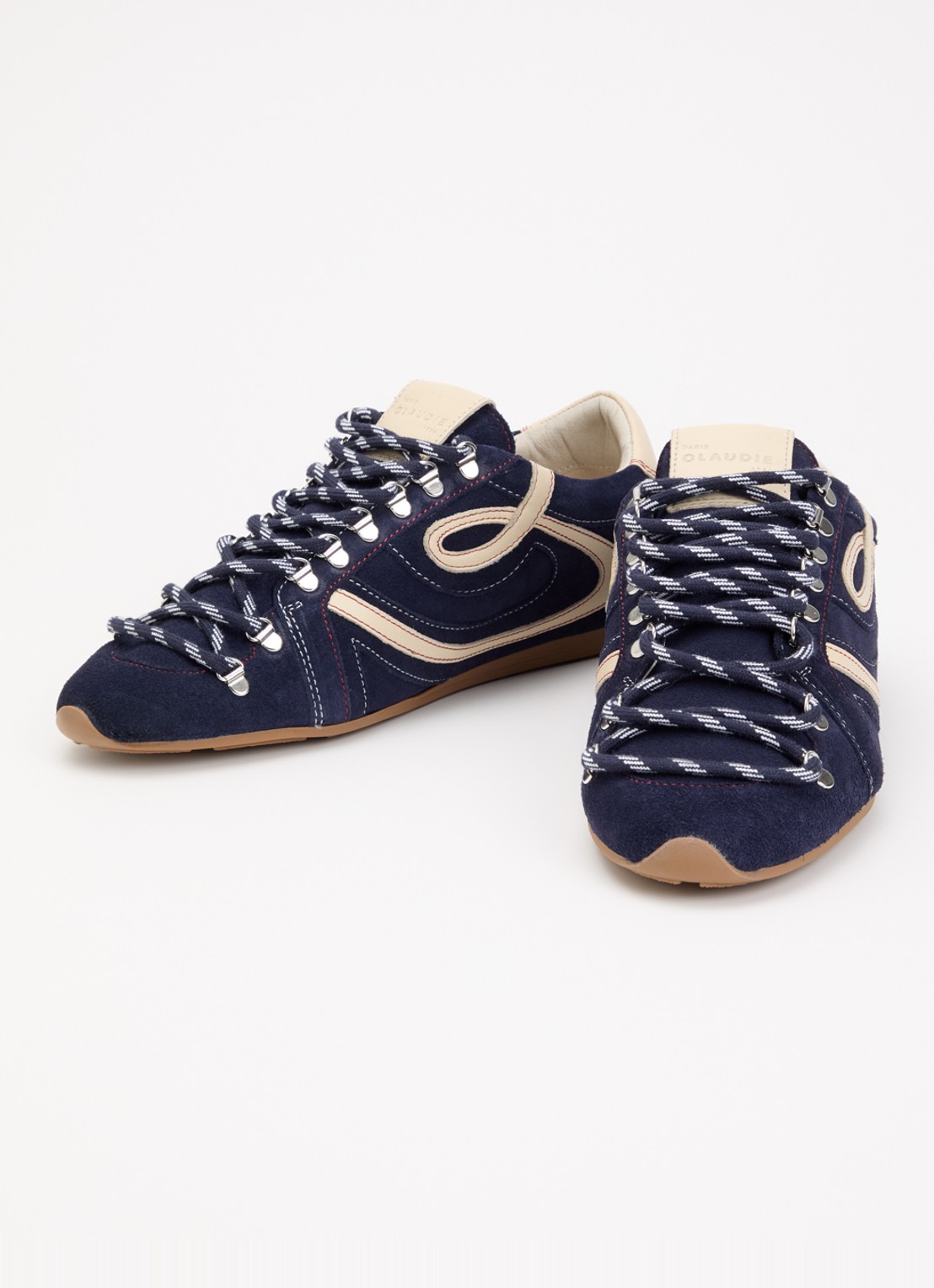 Claudie Pierlot Swing sneaker van suède - detail 8 donkerblauw