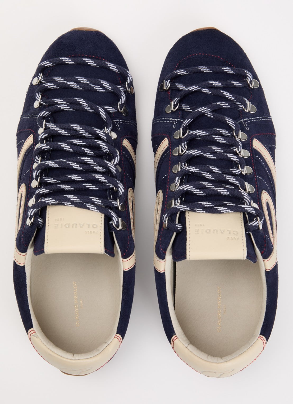 Claudie Pierlot Swing sneaker van suède - detail 9 donkerblauw