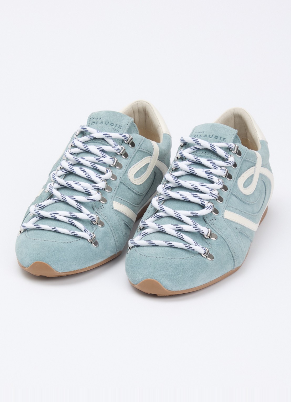 Claudie Pierlot Swing sneaker van suède - detail 8 lichtblauw