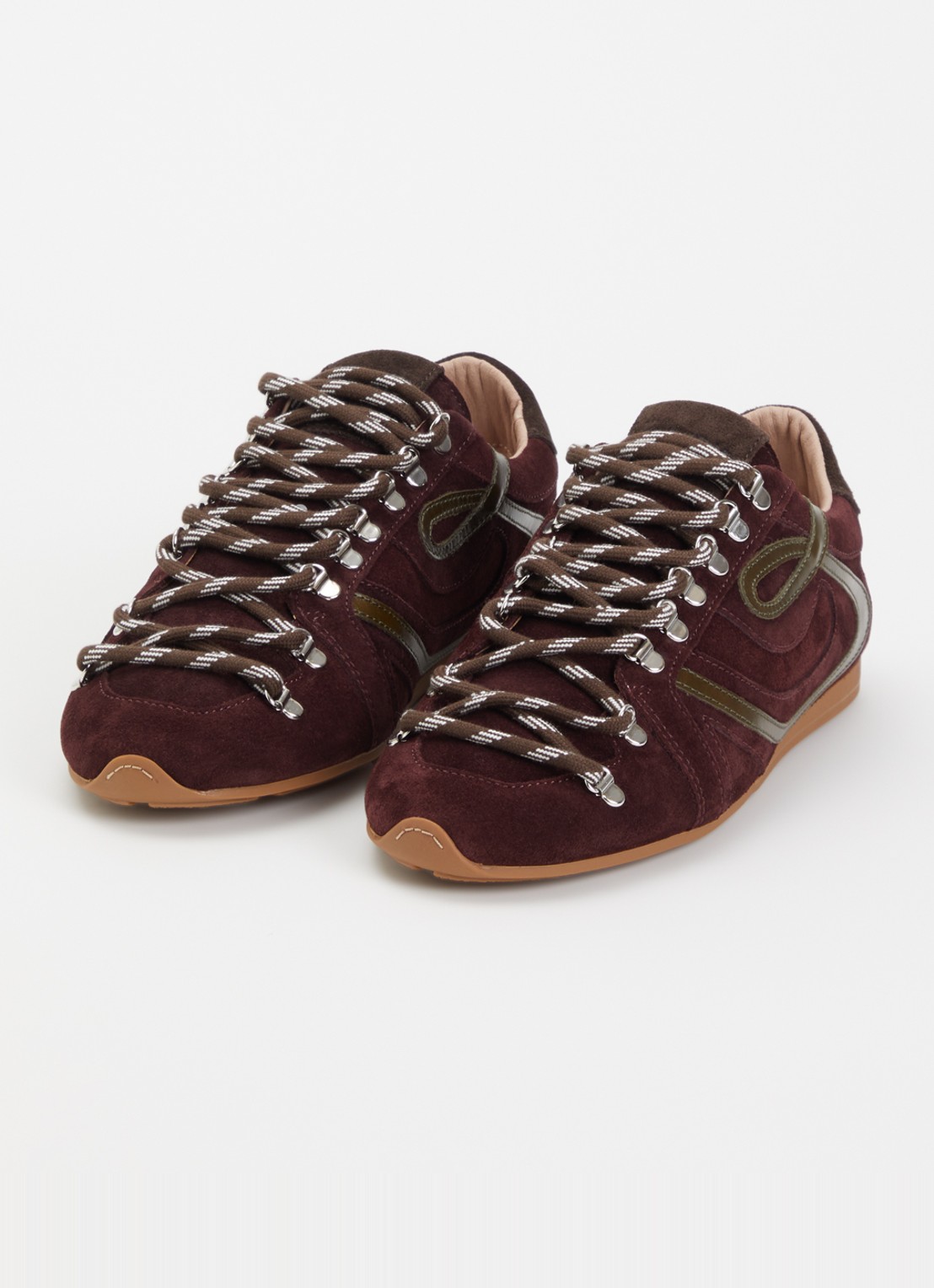 Claudie Pierlot Swing sneaker van suède - detail 5 bordeauxrood