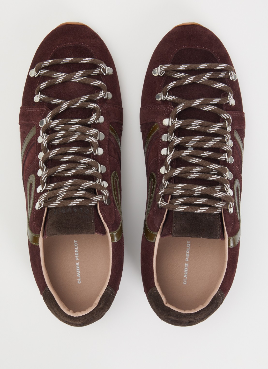 Claudie Pierlot Swing sneaker van suède - detail 6 bordeauxrood