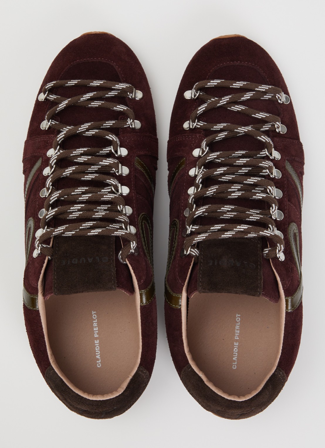 Claudie Pierlot Swing sneaker van suède - detail 9 bordeauxrood