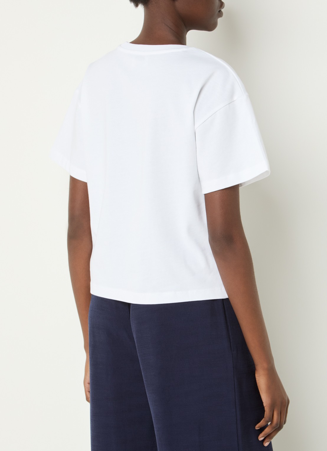 Claudie Pierlot T-shirt met logoborduring - achterkant gebroken wit