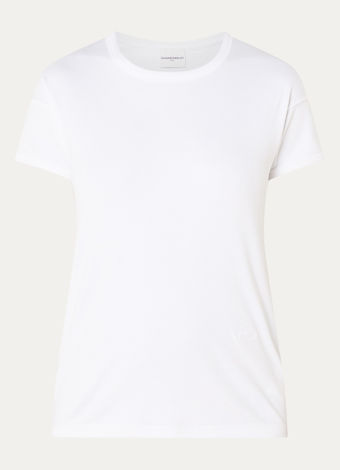 Claudie Pierlot T-shirt met ronde hals - voorkant wit