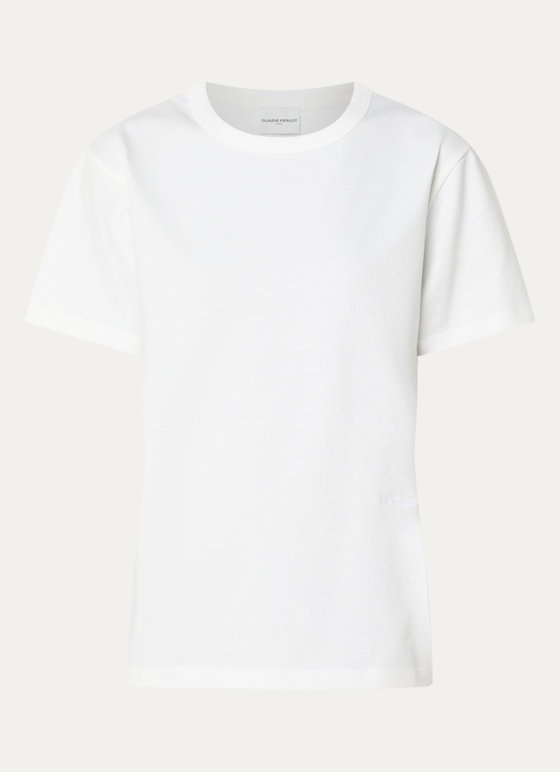 Claudie Pierlot T-shirt met stretch - voorkant 2 wit