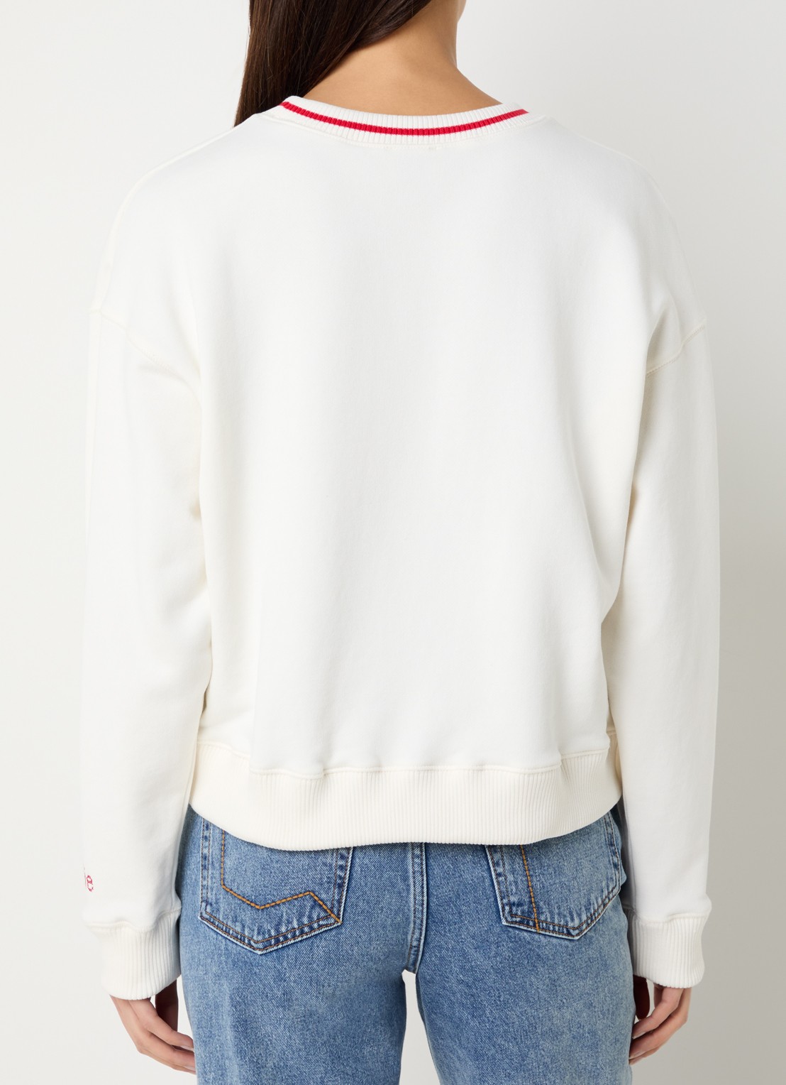 Claudie Pierlot Tako sweater met logoborduring - achterkant 2 gebroken wit