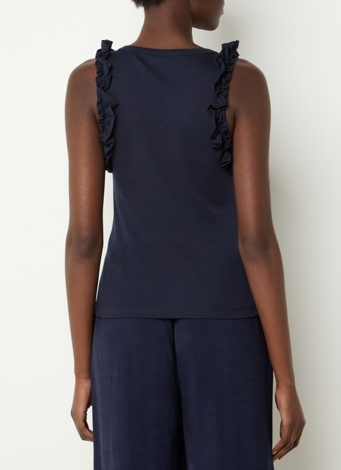 Claudie Pierlot Tanktop met ruches - achterkant 3 blauw