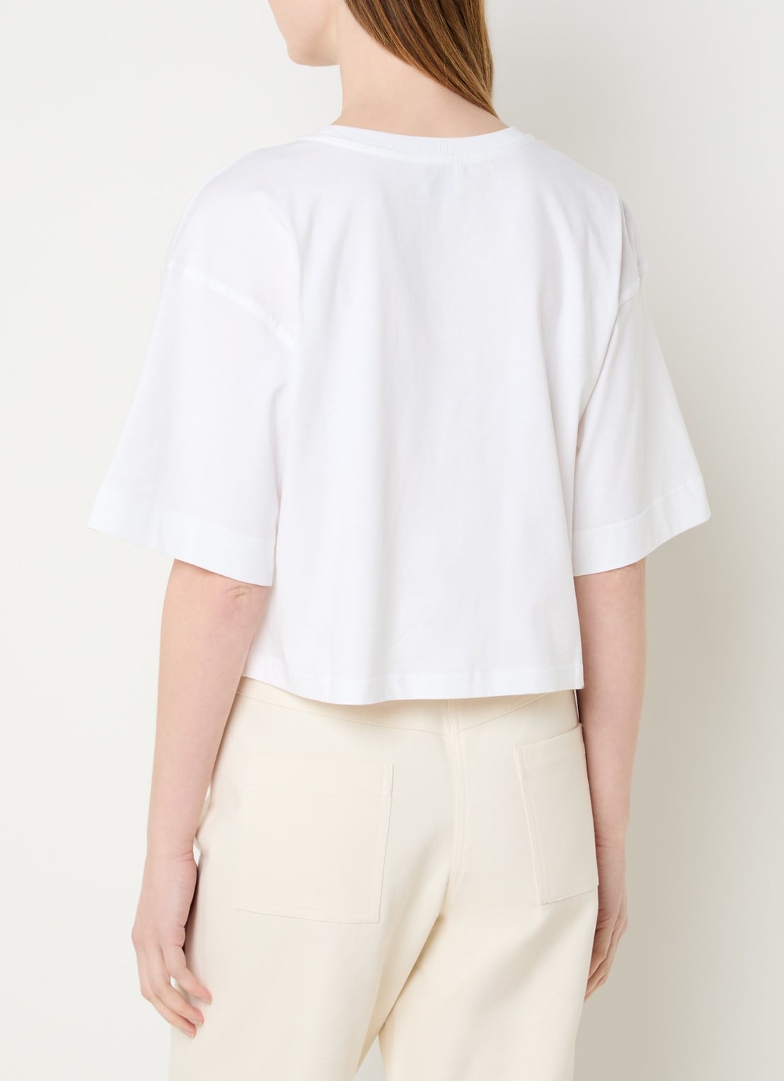 Claudie Pierlot Tonia T-shirt met logo - achterkant 4 gebroken wit