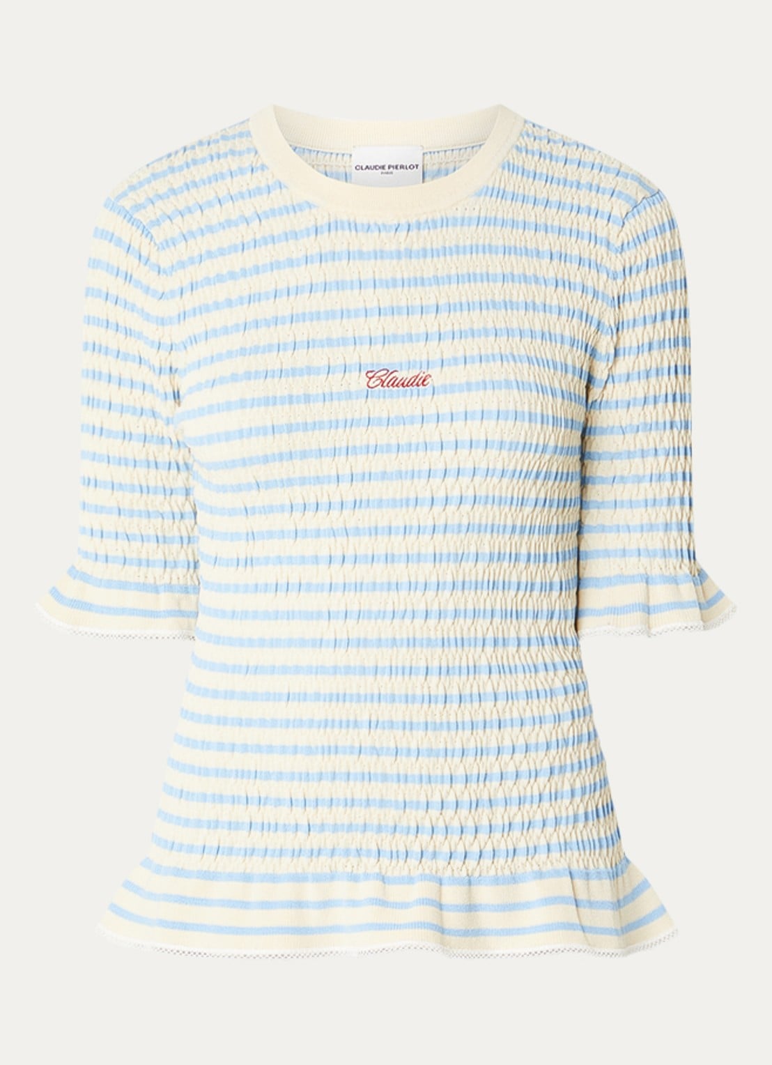 Claudie Pierlot Top met streepprint - voorkant blauw