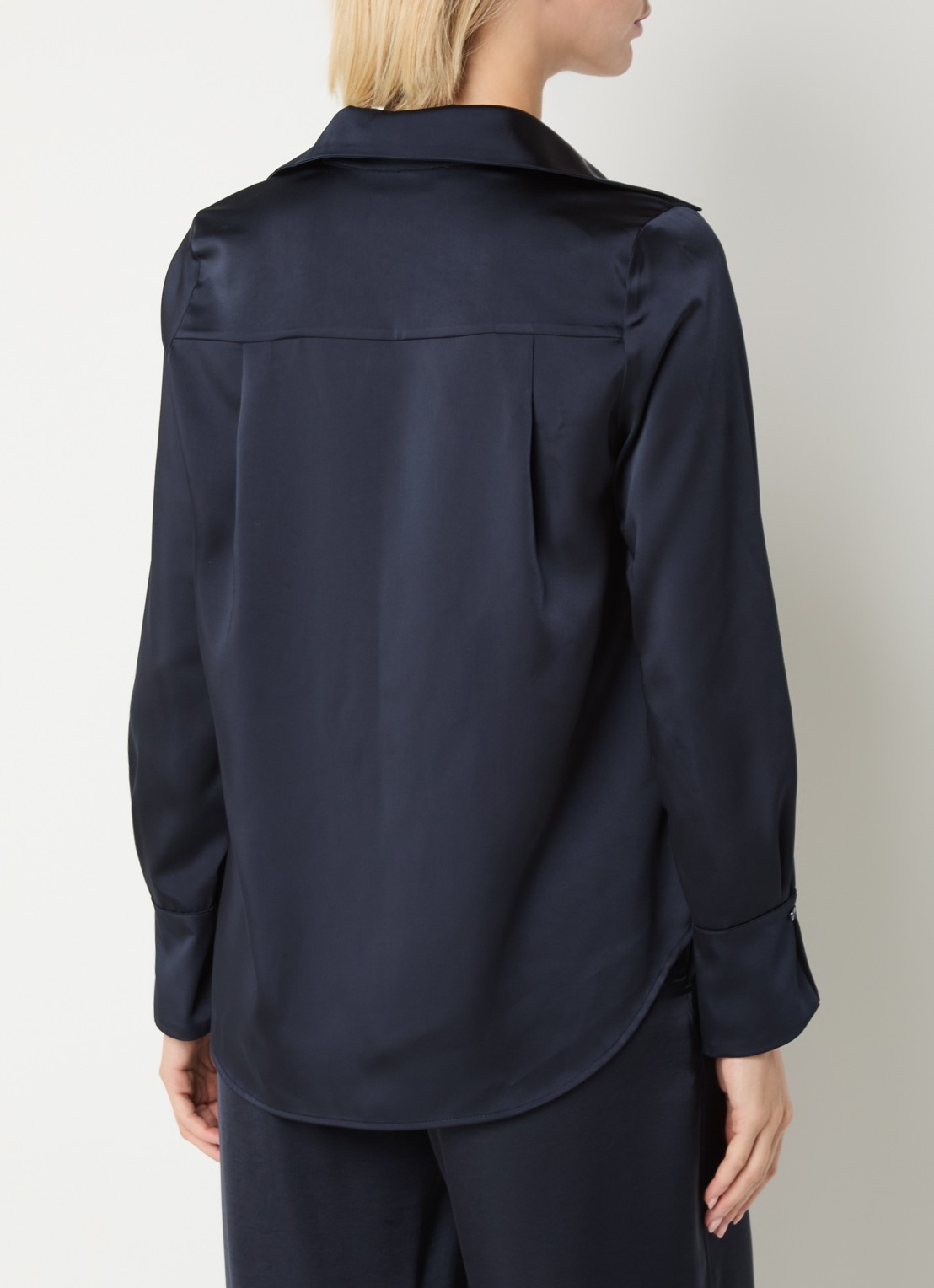 Claudie Pierlot Top van satijn - achterkant 4 blauw