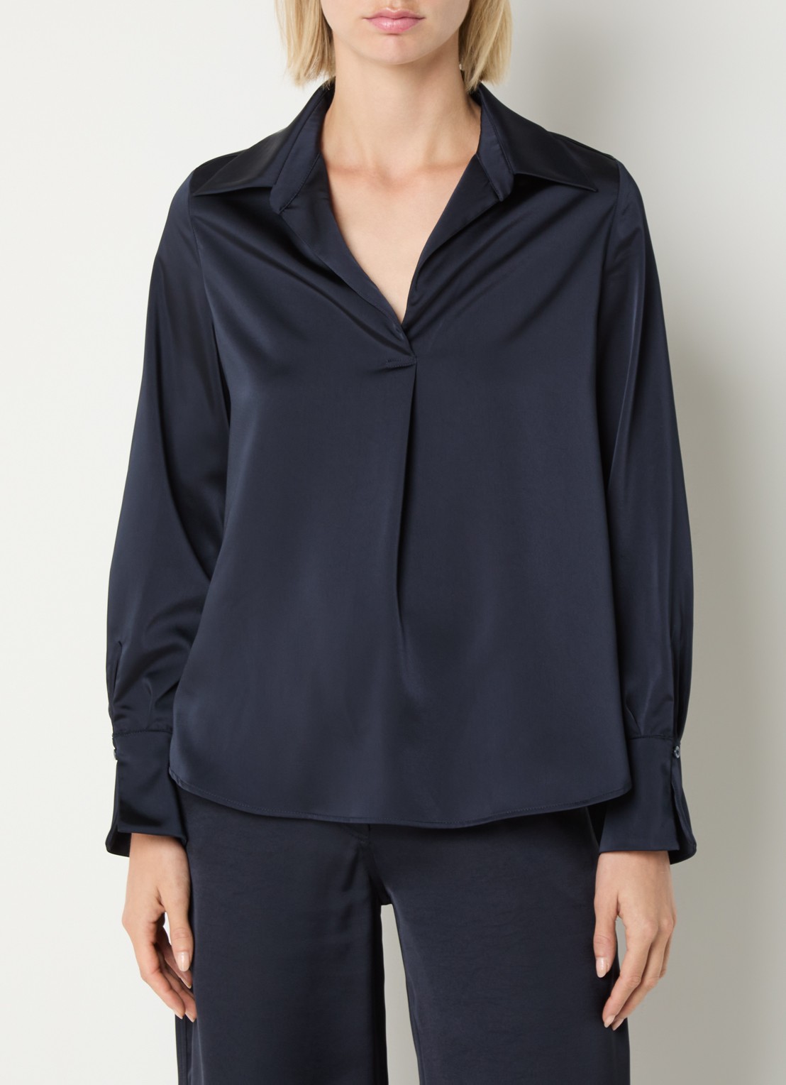 Claudie Pierlot Top van satijn - detail blauw