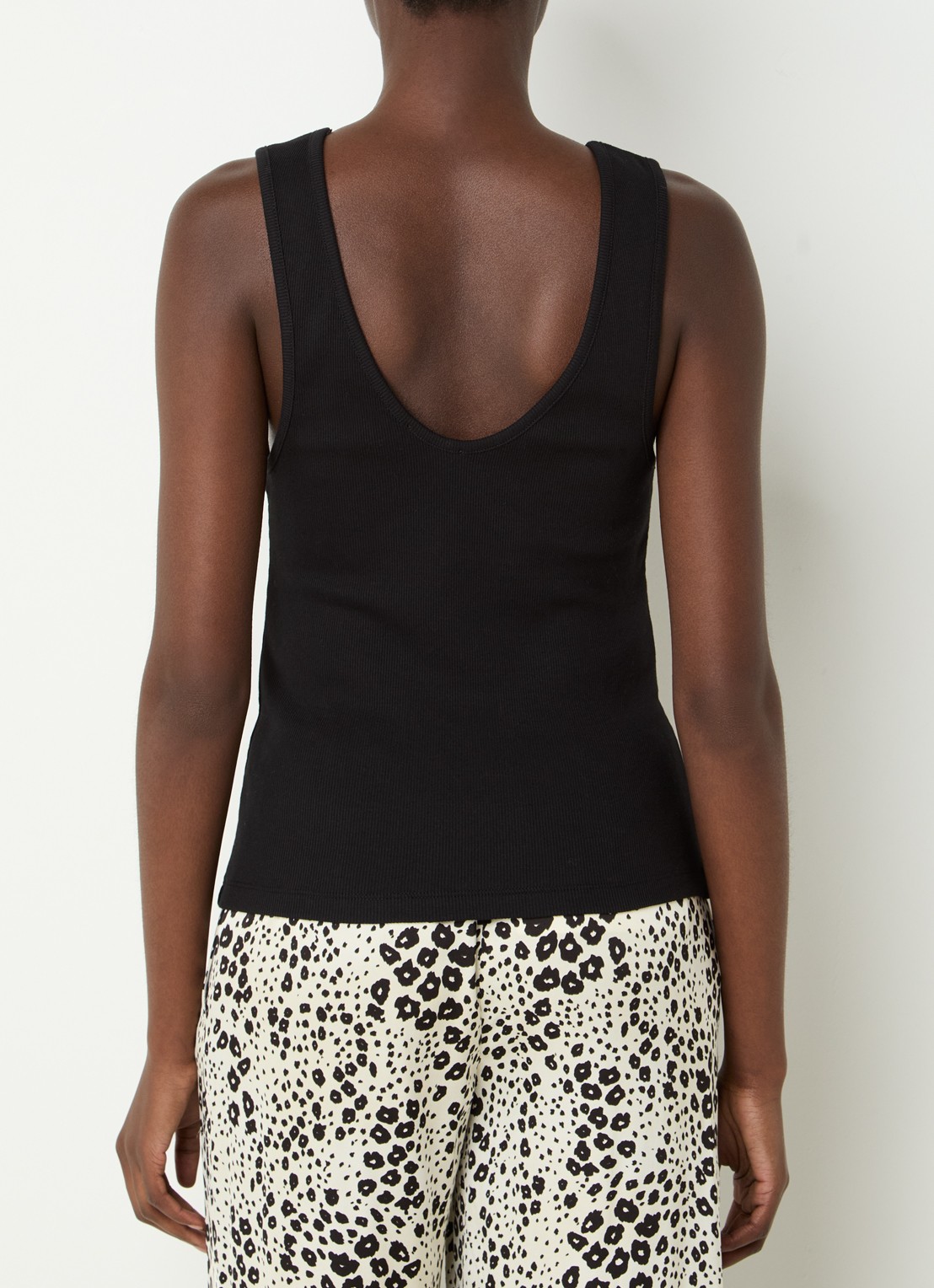 Claudie Pierlot Tuliana tanktop met logoborduring - achterkant 4 zwart