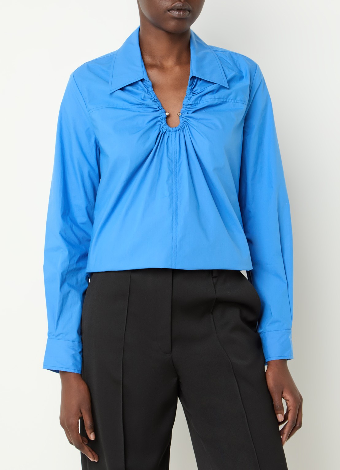 Claudie Pierlot Tuniek met kraag - detail blauw