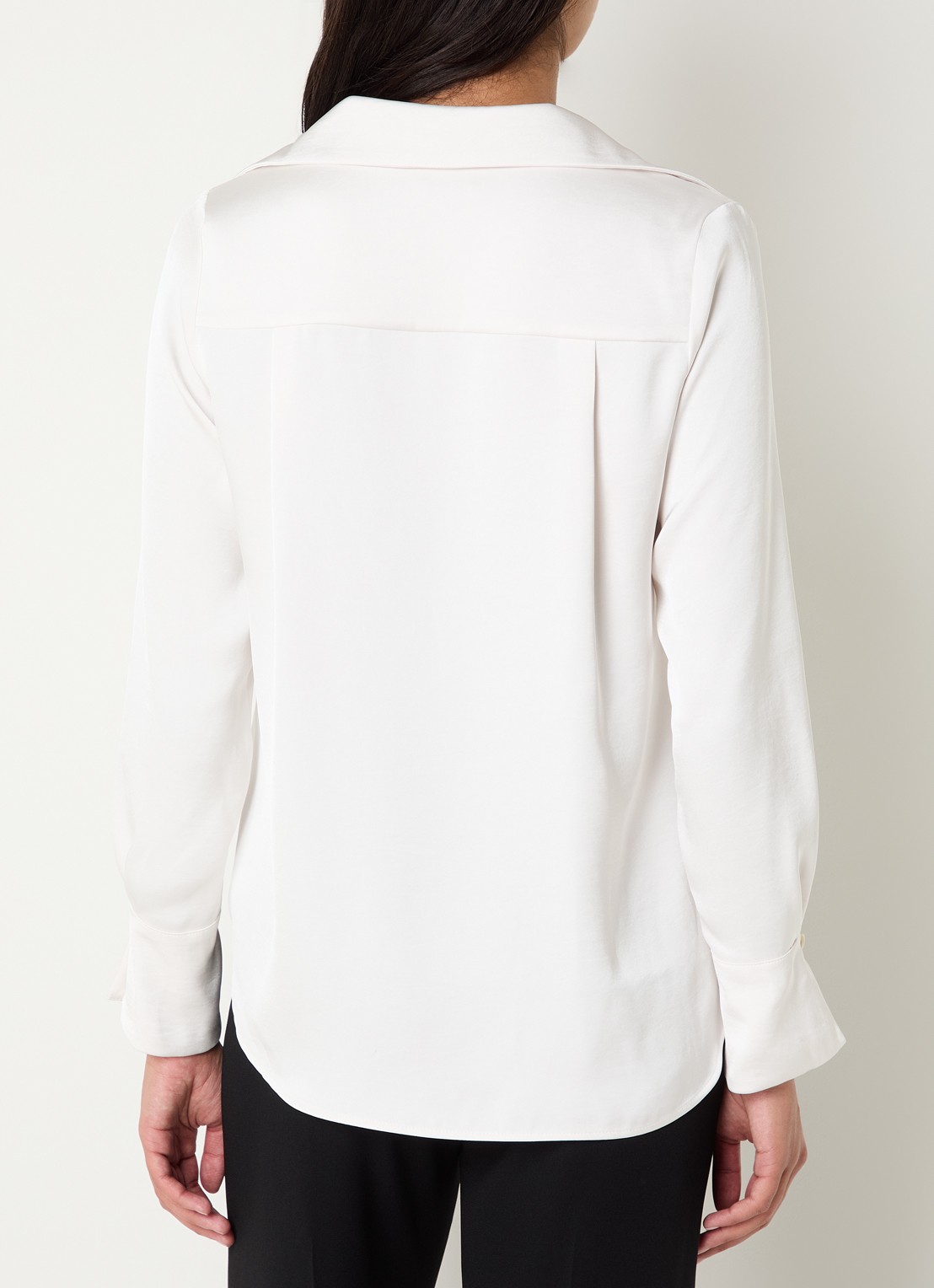 Claudie Pierlot Tuniek van satijn met V-hals - achterkant 4 creme