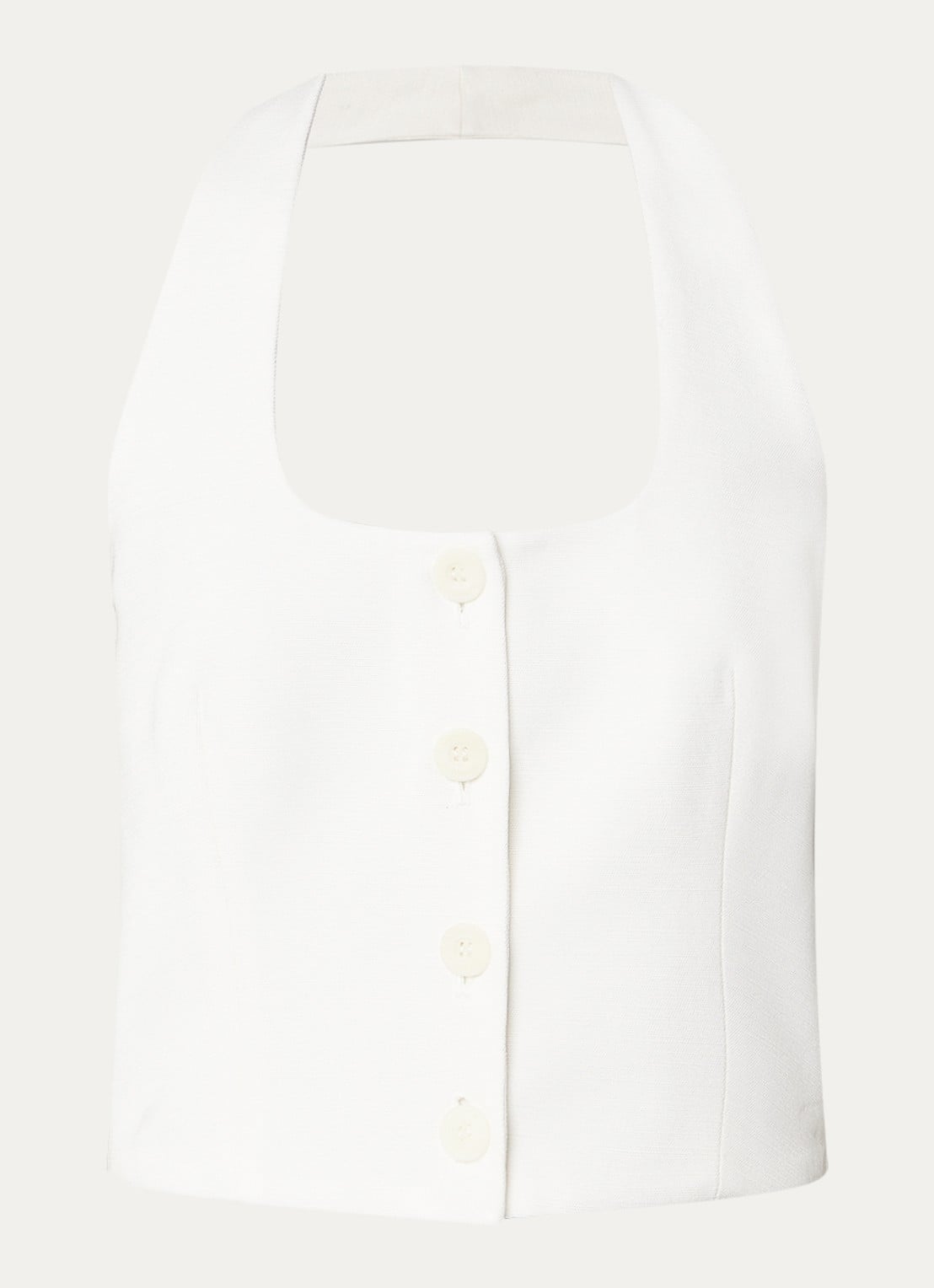 Claudie Pierlot Valmy crop top  - voorkant 2 gebroken wit