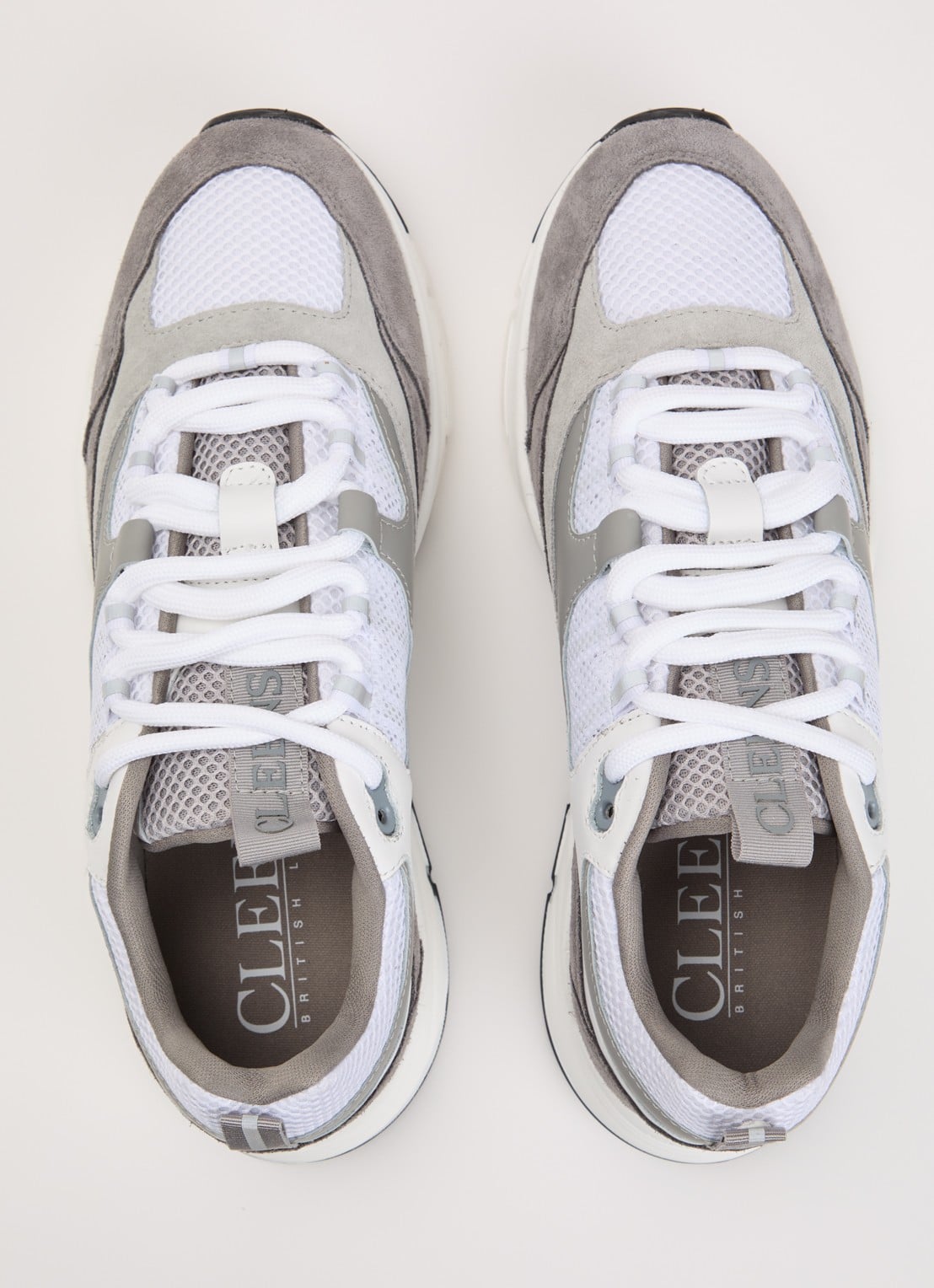 Cleens Aero Runner sneaker met suède details - detail 4 grijs