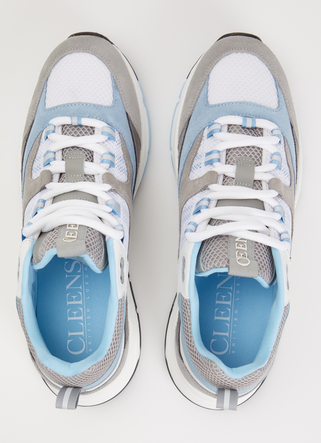 Cleens Aero Runner sneaker met suède details - detail 4 grijs