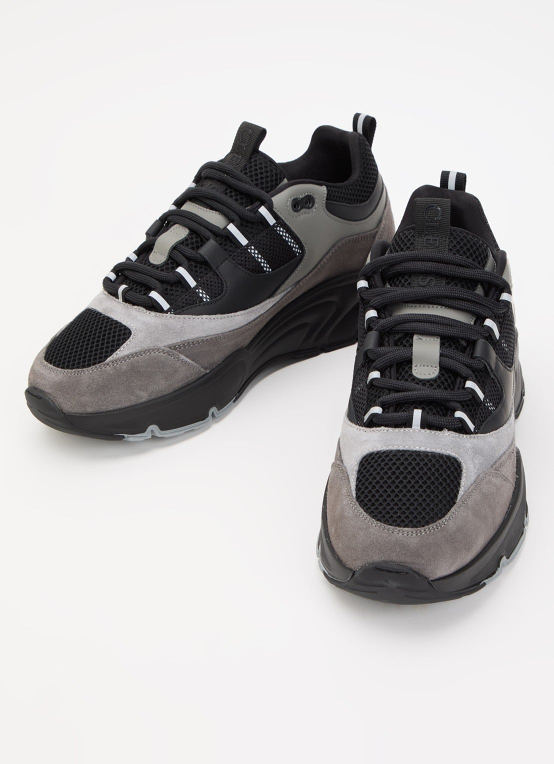 Cleens Aero Runner sneaker van leer met suède details - detail 2 grijs