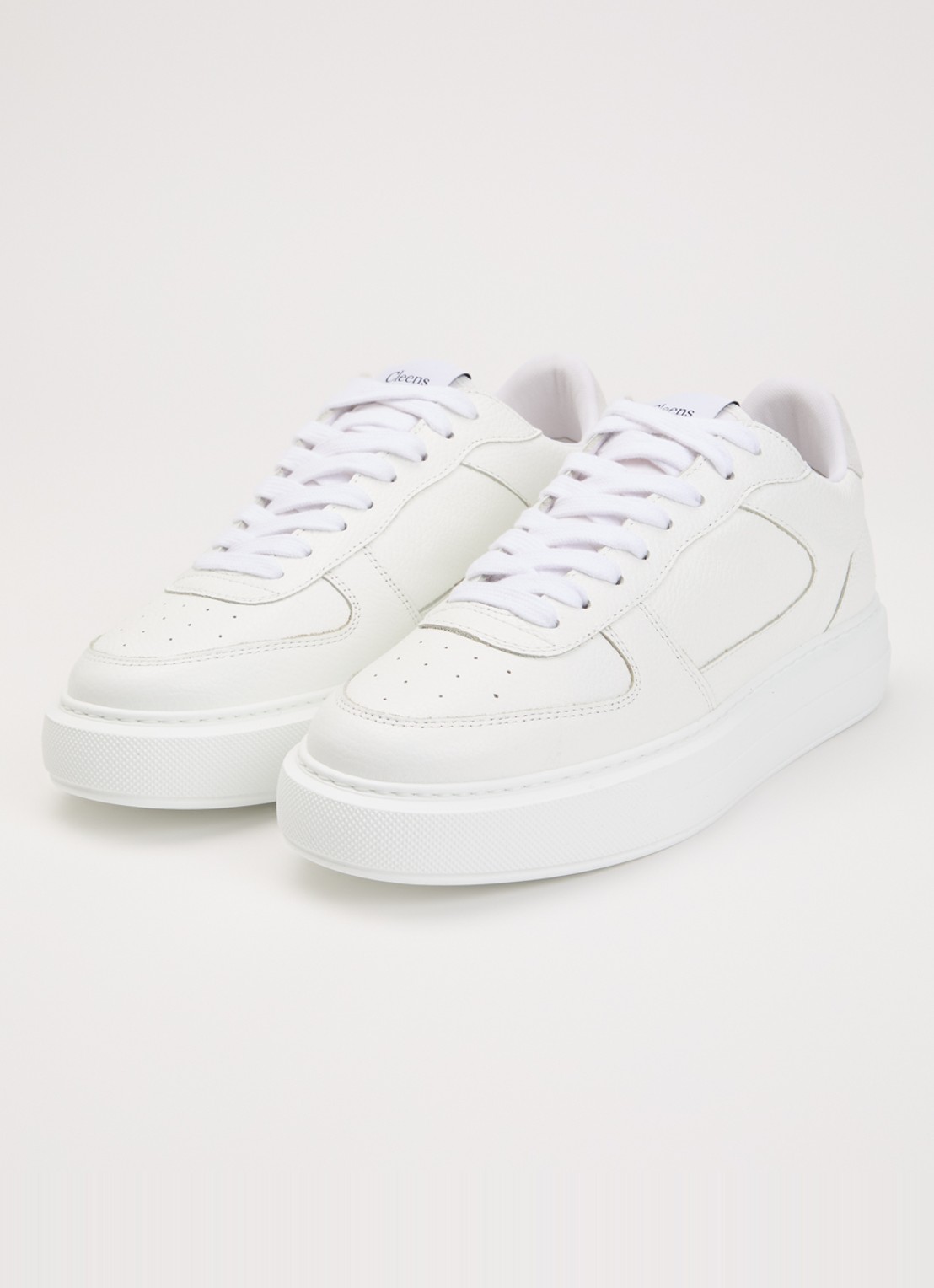 Cleens Court sneaker van leer - detail wit