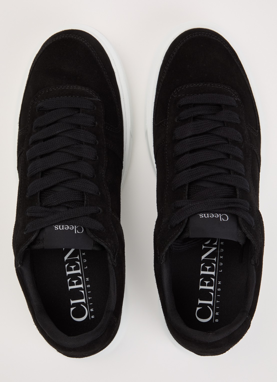 Cleens Court sneaker van suède - detail 3 zwart
