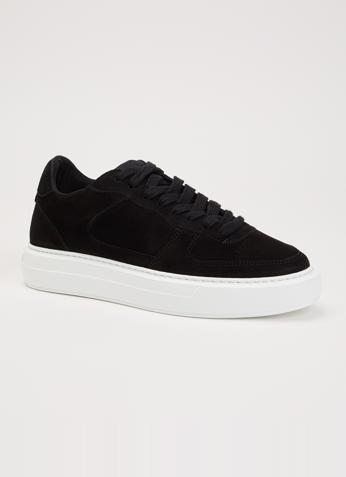 Cleens Court sneaker van suède - voorkant 5 zwart