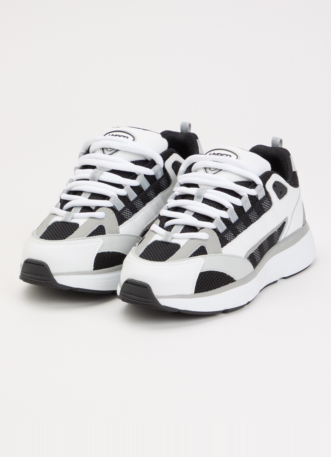 Cleens Hyper Runner sneaker met leren details - detail 3 lichtgrijs