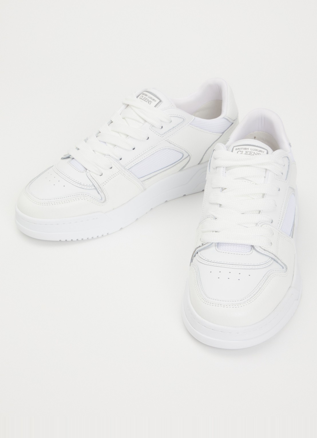 Cleens Lay Up sneaker met leren details - detail wit