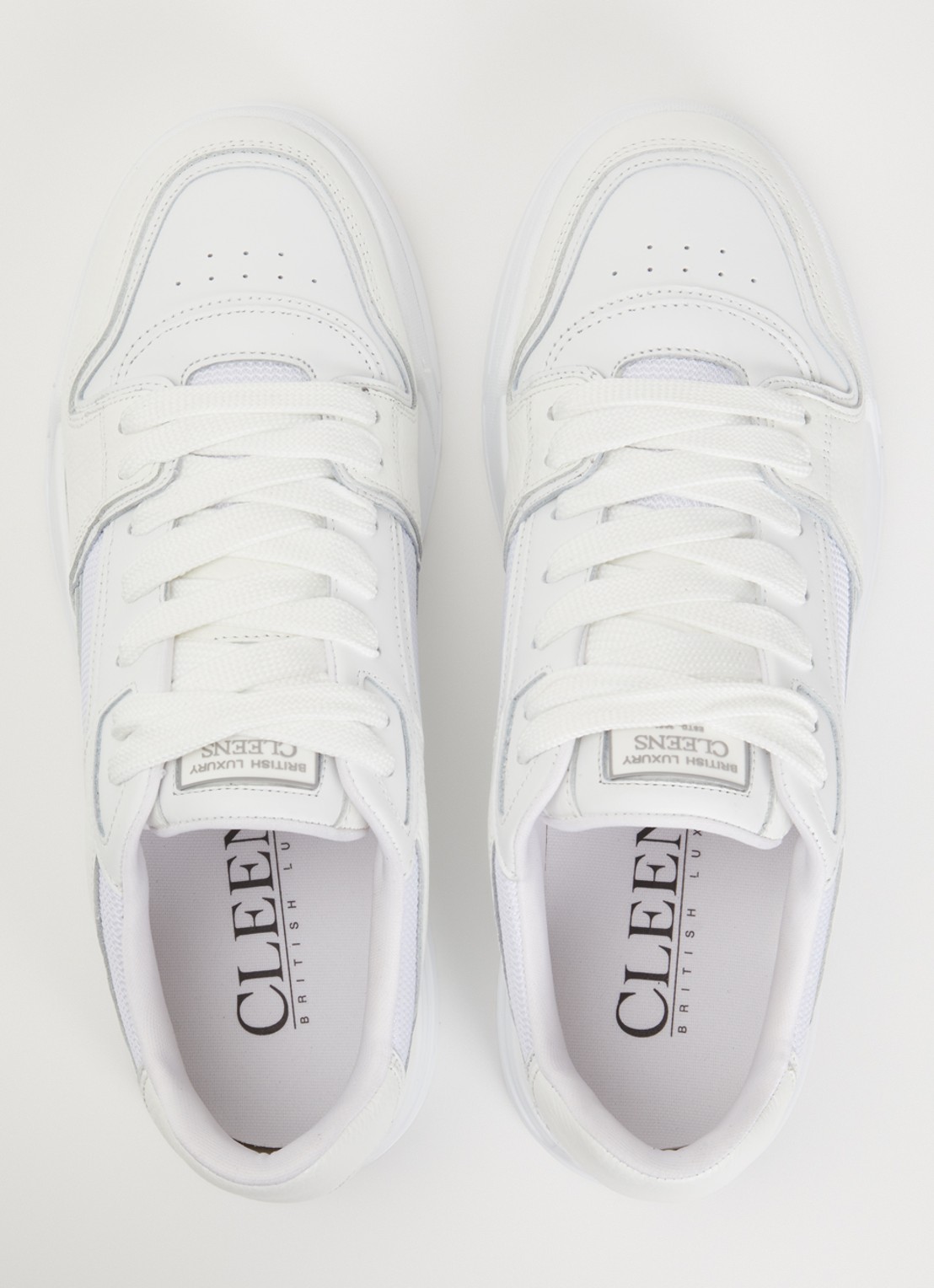 Cleens Lay Up sneaker met leren details - detail 2 wit