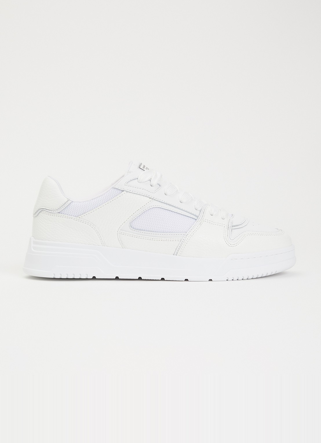 Cleens Lay Up sneaker met leren details - voorkant 4 wit