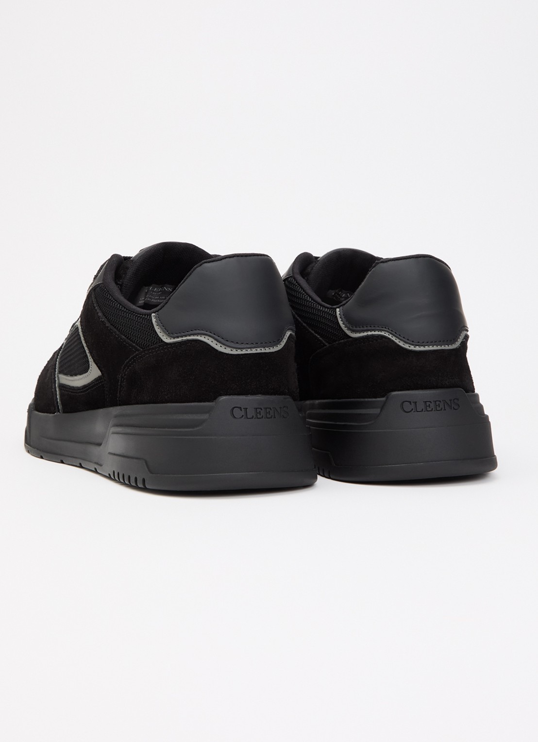 Cleens Lay Up sneaker met leren en suède details - achterkant 2 zwart