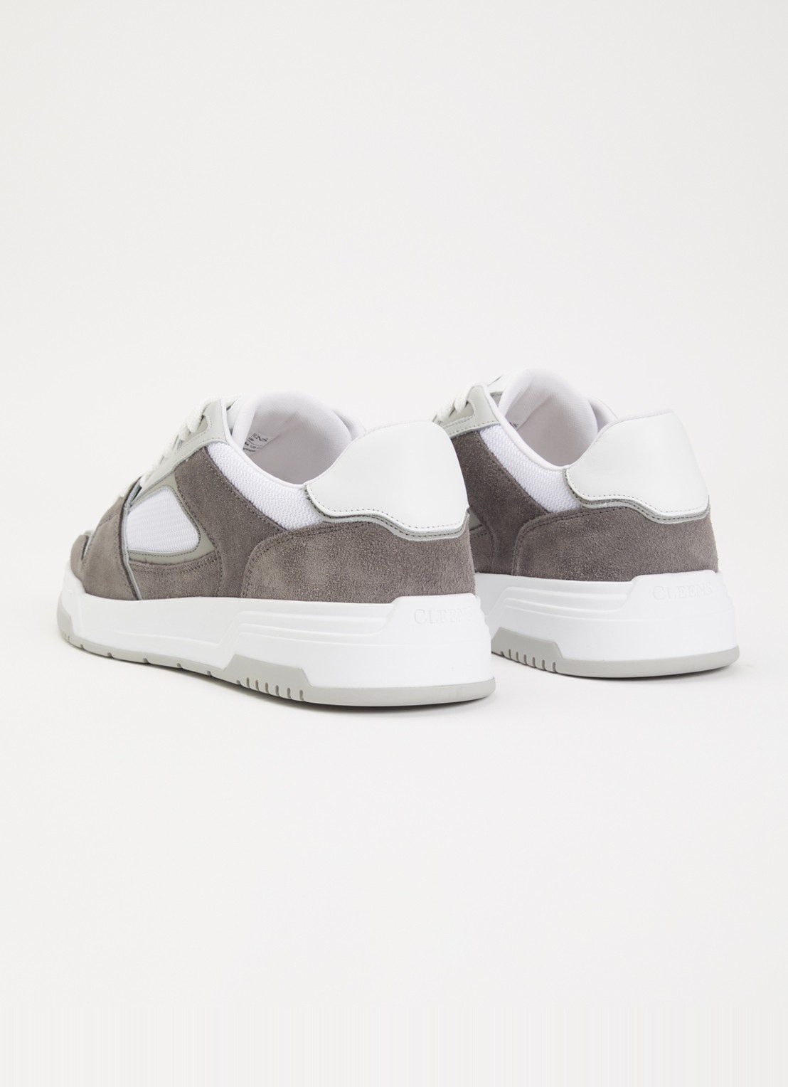 Cleens Lay Up sneaker met leren en suède details - achterkant 5 grijs