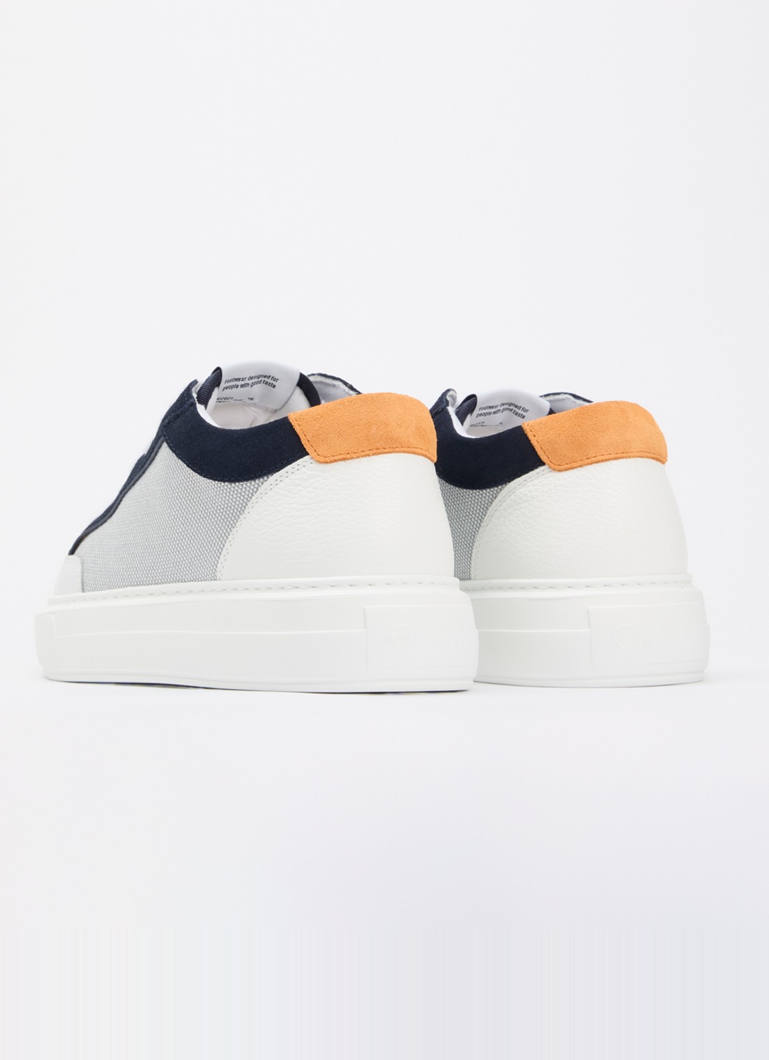 Cleens Luxor sneaker met suède details - achterkant 5 wit
