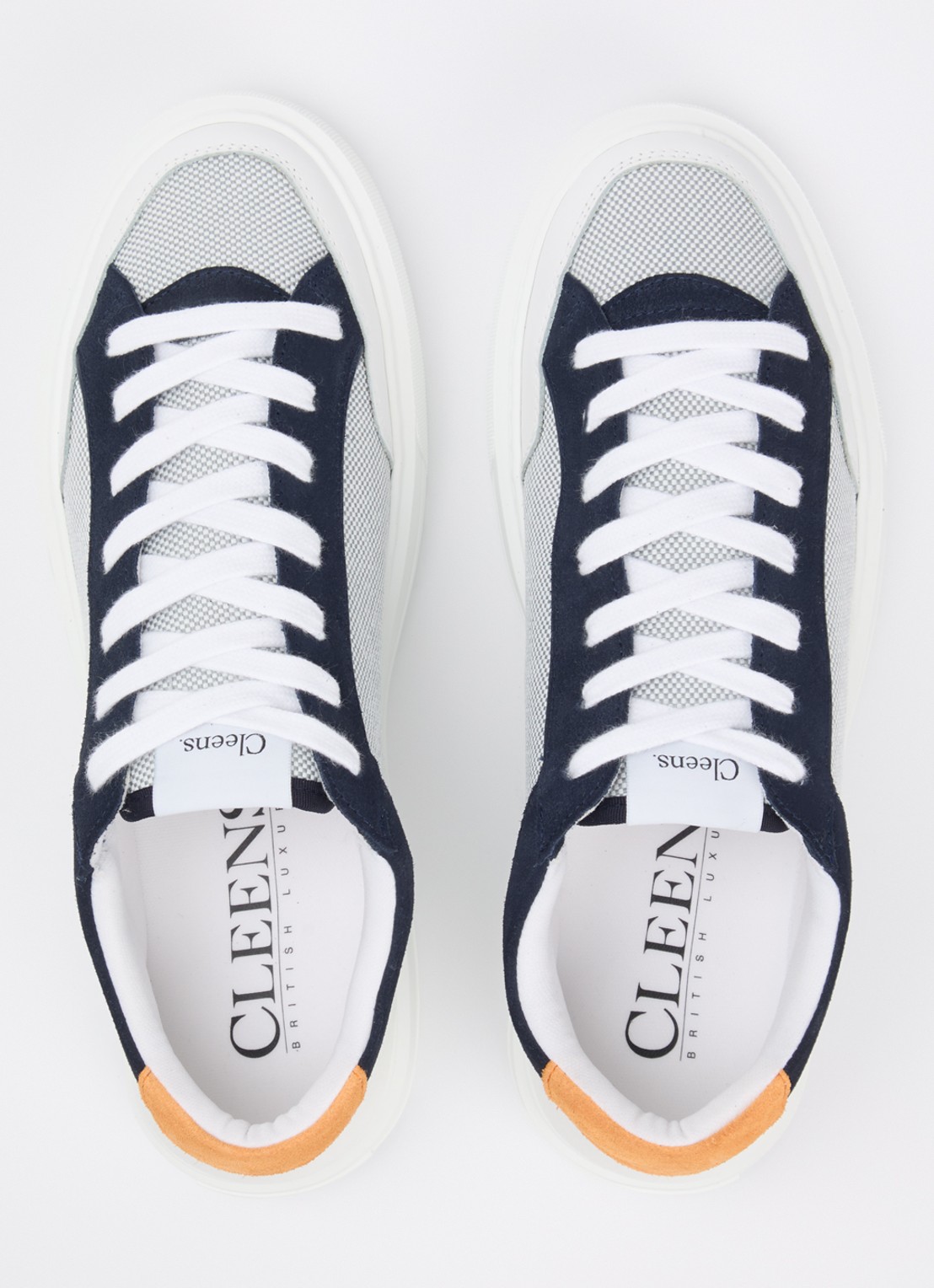 Cleens Luxor sneaker met suède details - detail 2 wit