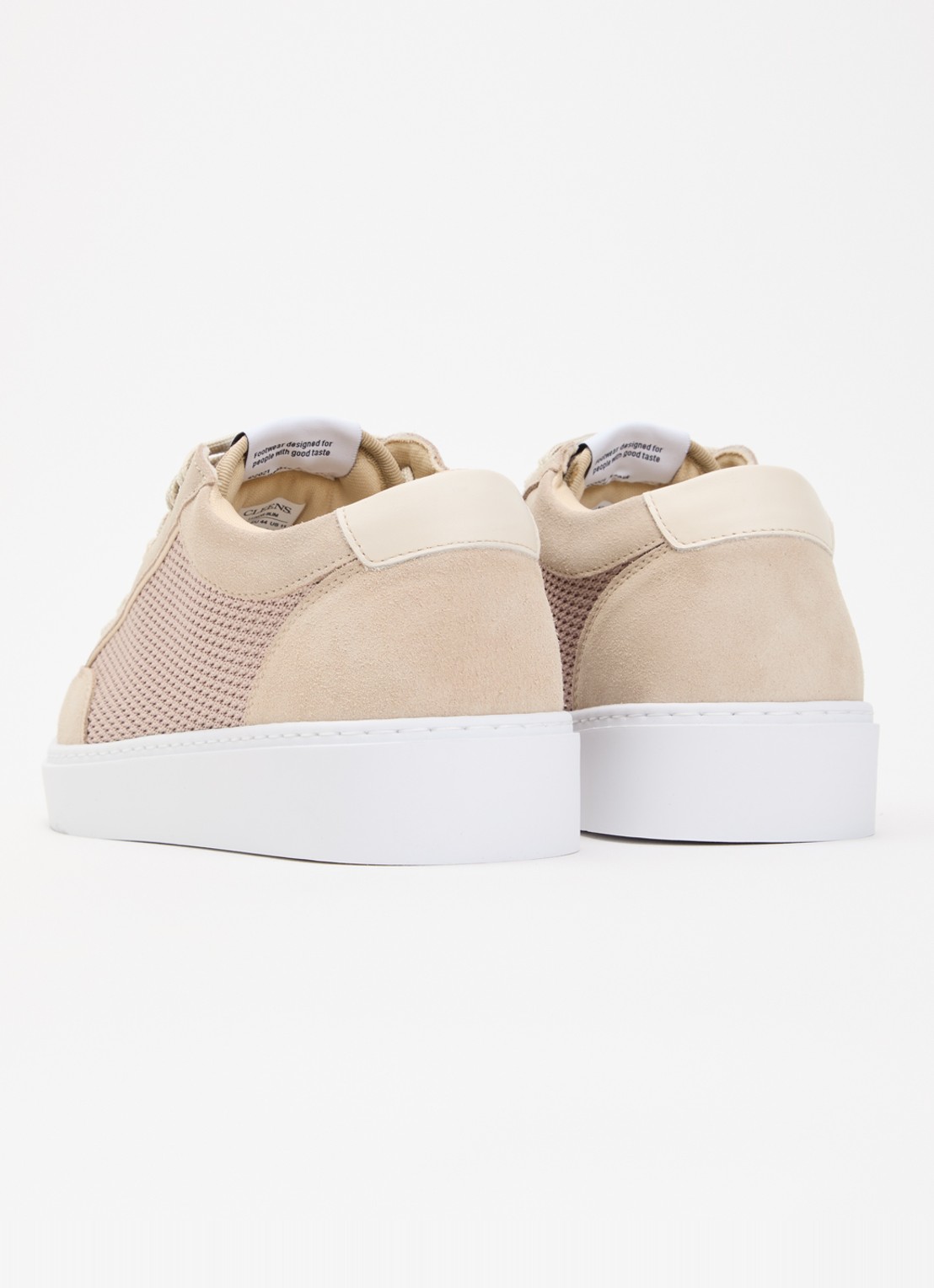 Cleens Luxor sneaker met suède details - achterkant 5 beige