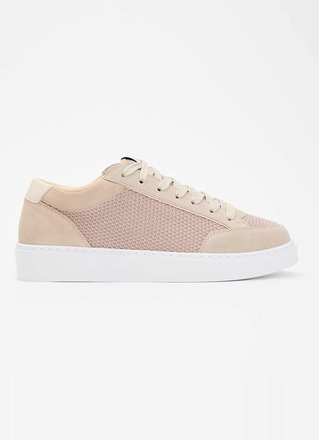 Cleens Luxor sneaker met suède details - voorkant 4 beige